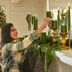 Thymes Frasier Fir Scented Candles for Home Decor - Green Pillar Candles for Women & Men - Place on Candle Holder - Luxury Home Fragrance Gifts - Large (3" x 6" Pillar)