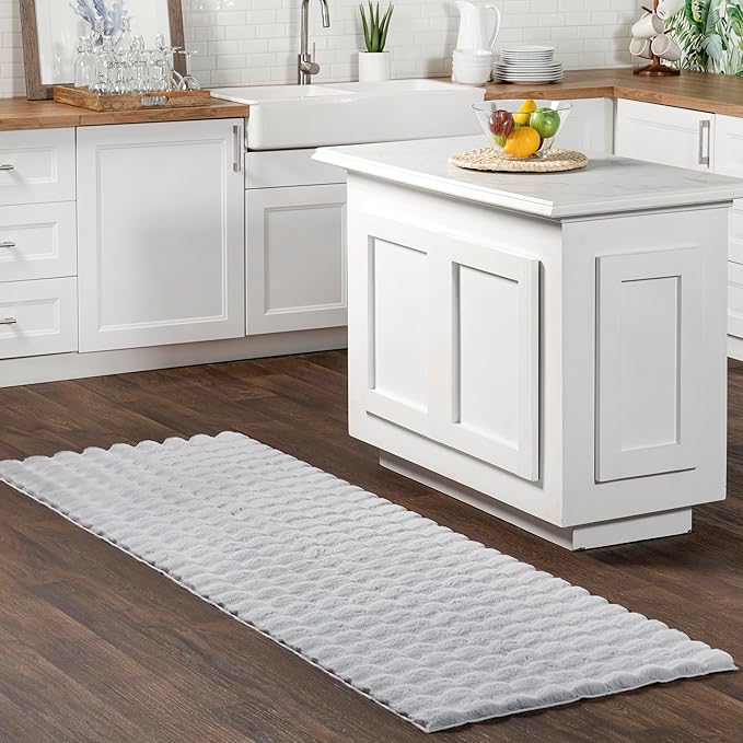 nuLOOM 2' x 8' Cozy Plush Area Rug, Machine Washable, Non-Slip, Soft Fluffy Shag Carpet for Living Room Bedroom Kids Room Nursery Home Decor, Jeni Silver