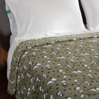 Berkshire Blanket Peanuts® VelvetLoft® Cute Character Snoopy Plush Blanket,Loden Green,Twin 60 in x 90 in (Official Peanuts® Product)