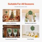 VEVOR 26" Eucalyptus Wreath for Front Door, Artificial Spring Greenery Wreath with Berries - All-Season Indoor Outdoor Farmhouse Decor for Wall, Window, Home, Festival