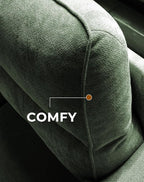 71.25" Modern Sofa Couch for Living Room, Deep Seat Sofas with 8”Cushion, Comfy 2-Seater Chenille Loveseat with Convertible Armrest, Removable Sofa Cover, High Leg(Green)