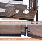 POPRUN Writing Computer Office Desk 59 Inch（60"x 30"） Home Office Wooden Writing Study Desk Table, Large Solid Wood Desk, Modern Simple Sturdy Laptop Study Table, Walnut - Solid Tabletop Made of MDF