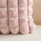 Neelvin Pink Faux Fur Cozy Soft Plaid Decorative Throw Pillow Covers 16x16 inch Set of 2,Velvet Pillowcase Cushion Case for Sofa Couch