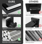 10-Pieces Bathroom Hardware Set, SUS304 Stainless Steel Wall Mounted 16 Inch Towel Bar, Toilet Paper Holder, Towel Hooks, Bathroom Towel Bar Set (Matte Black (Type 2), 10 Piece-16 inch)