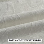 FUTEI Cream Velvet Throw Pillow Covers 18x18 Inch Set of 2,Soft Embossed Leaf-Relief Textured Cushion Cases,Natural Home Decor for Couch Living Room