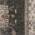 RUGGABLE Washable Vintage Area Rug – Verena Dark Wood 8 ft Round, Stain-Resistant, Non-Slip – Large Machine Washable Rugs for Living Room, Bedroom, Hallway, Entryway & Office–with Standard Pad