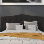 BizChair Tufted Upholstered Queen Size Headboard in Black Fabric