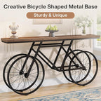 Tribesigns 70.9-Inch Extra Long Console Table, Narrow Sofa Table with Bicycle Metal Base, Modern Industrial Entryway Table Behind Couch Table for Living Room, Hallway, Entrance, Foyer, Rustic Brown