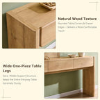 OKD 63'' Console Table with 3 Drawers, Farmhouse Entryway Table with Rounded Corners, Console Table Behind Couch for Living Room/Hallway-Natural Oak