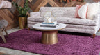 Unique Loom Solid Shag Collection Area Rug (6' 1" x 9' Rectangle, Eggplant Purple)