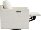 CHITA Swivel Accent Chair with Electric Footrests, FSC Certified Upholstered Living Room Sofa Chair with Power Motor, USB and Type-C Ports, Cream