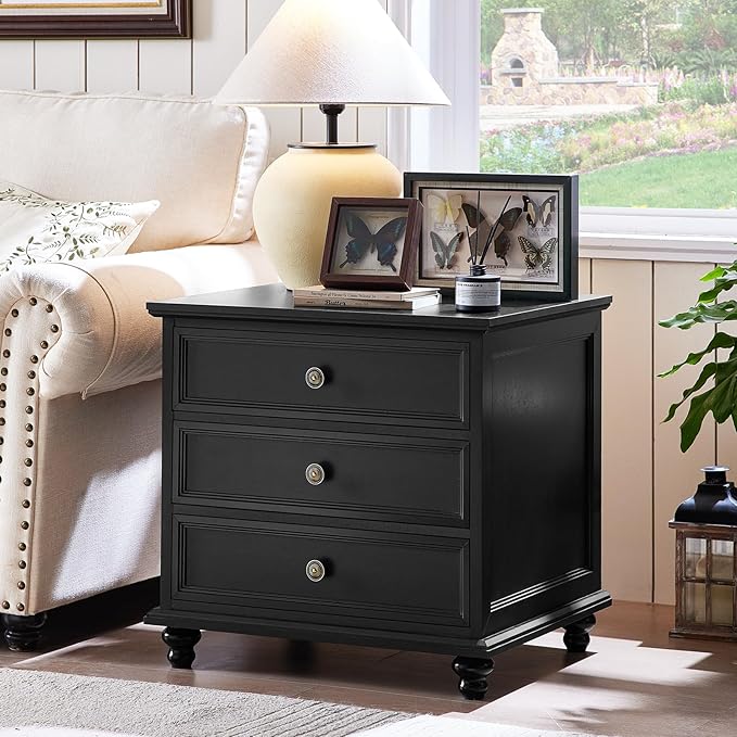Farmhouse Dresser and Nightstand Sets, Wooden 7 Drawers Dresser & 24" Night Stand with 3 Drawers, 2 Piece Bedroom Furniture Set, Chest of Drawers for Bedroom, Home, Living Room, Hallway