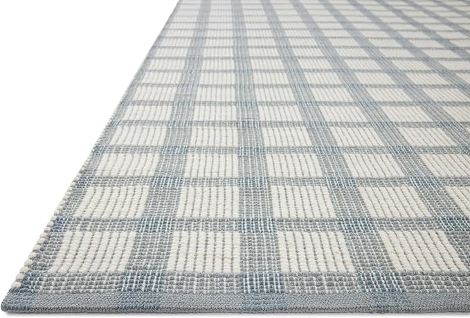 Loloi Magnolia Home by Joanna Gaines Ryder Collection RYD-02 Blue/Ivory 5'-0" x 7'-6" Area Rug