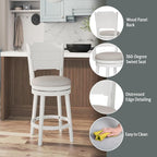 Hillsdale Clarion Wood Swivel Stool, Counter Height, Sea White