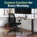 Vari Foundation Chair - Ergonomic Home Office Desk Chair + Adjustable Height, Tilt, and Armrests, Breathable Mesh, Lumbar Support - Swivel Rolling Task Chair for Office or Study (Black)