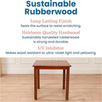 ECR4Kids 24in Square Hardwood Table with 22in Legs, Kids Furniture, Dark Walnut