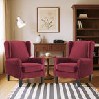 Accent Chair Set of 2, Modern Living Room Chairs with Wingback, Comfy Upholstered High Back Single Sofa for Bedroom, Mid-Century Reading Armchair Sillas para Sala