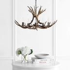 JONATHAN Y JYL6300A Eldora 30" Adjustable Resin Antler 5-Light LED Chandelier, Glam, Rustic,Cottage,Transitional, Dimmable Dining Room, Living Room, Kitchen, Foyer, Bedroom, Brown