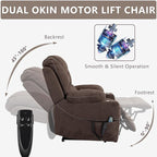 Large Power Lift Recliner Chair Sofa with Massage and Heat for Big and Tall Elderly,Infinite Positions,Dual Motor,Cup Holders,Extended Footrest,Velvet Home Theater Seat