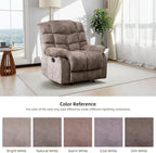 EBELLO Manual Recliner Chair, Overstuffed Reclining Sofa with Soft Padded Headrest and Armrest, Soft Fabric Single Couch for Living Room, Light Brown