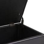 SIMPLIHOME Sienna 33 inch Wide Transitional Rectangle Storage Ottoman Bench in Tanners Brown Vegan Faux Leather, Assembled, For the Living Room, Entryway and Family Room