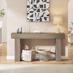 Tribesigns 63-Inch Long Console Table, Wooden Rectangular Sofa Table Behind The Couch, Farmhouse Entryway Table for Entrance, Hallway, Living Room (Grey)