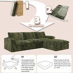 EASE MOOSE Oversized Boneless Couch for Living Room, Sectional Cloud Sofa, Modular Cloud Couch Loveseat, 2-Seater Deep Seat Sofas with Pillow for Bedroom Apartment, No Assembly, Chenille (Green)