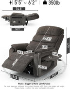 Large Power Lift Lazy Boy Recliner Chair with Heated and Massage, Upgraded Dual Motor Lay Flat Recliners, 25in Extra Wide Seat, Cup Holder, Side Pocket