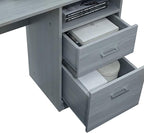 Techni Mobili Functional L-Shaped Computer Desk with storage, L is ⁠59.5" wide x 59.5" Long, Grey