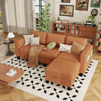 ZeeFu Sectional and Sofa Couches for Living Room - 78'' 3 Seater L-Shaped Modular Couch with Storage Ottoman - Modern Velevt Fabric Upholstered Sofa Set for Small Space Apartment Office