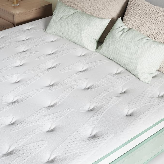 Novilla Full Mattress, 12 Inch Hybrid Mattress in a Box, Gel Inflation Memory Foam with Pocket Coils for a Cozy Night, Durable Support, Full Size Pillow Top Mattresses