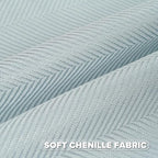 FUTEI Light Blue Chenille Throw Pillow Covers 20x20 Inch Set of 2,Soft Wide Chevron Textured Cushion Case,Farmhouse Home Decor for Couch Bed Living Room