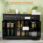 HOMCOM Sideboard Buffet Cabinet, Modern Accent Cabinet with 2 Drawers and Adjustable Shelves,Black