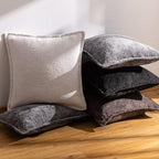 Grey Decorative Throw Pillow Covers 12x20 Inch Set of 2 Cozy Soild Chenille Cushion Cases Soft Textured Lumbar Couch Pillows Cover Boho Accent Farmhouse Pillowcases for Sofa Bed