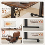 Monomi 55" Electric Standing Desk,Height Adjustable Home Office Sit Stand Up Computer PC Table,Tall Standup Workstation, Gaming, Writing, Study,Bedroom Rising Desks with Two-Piece Desktop,Brown