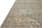 Loloi Amber Lewis Cambria Collection CBR-05 Aqua/Natural 3'-6" x 5'-6" Accent Rug Jute, Neutral, Vintage Style, Antique Tone, Living, Bedroom, Dining, Carpet