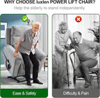Power Lift Recliner Chair for Elderly People, Dual Motor Lay Flat Recliner with Vibration Massage and Heat, Heavy Duty Motion Mechanism Standing Assistance Reclining Chair, Chenille Fabric Light Gray