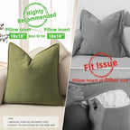 ZWJD Olive Green Pillow Covers 18x18 Set of 2 Chenille Throw Pillow Covers with Elegant Design Soft and Luxurious Decorative Throw Pillows for Couch, Bed, and Home Decor