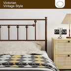 Metal Twin Size Headboard, Victorian Farmhouse Style Twin/Twin XL Headboard, Easy Assembly, Steel Headboard Only for Bedroom - Brown