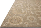Loloi Chris Loves Julia Dorothea Collection DRT-01 Oak/Natural 8'-6" x 11'-6" Area Rug Wool Neutral Floral Living Room Bedroom Carpet