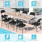 Metal Folding Chairs Steel Frame with Double Hinged for Office Kitchen Dinning Wedding Patio and Garden,No Assembly, Set of 4, Black