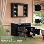 36" Bathroom Vanity with Matching Medicine Cabinet, Modern Sink Storage Cabinet with Drawers, Soft Closing Doors and Shelf, Bathroom Vanities with Sink & Mirror