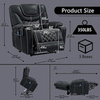 Power Lift Chair for Elderly: 9988 High Density Foam Lay Flat with Heat and Massage, Reclining to 180, 2 Pockets Cup Holders, 2 Remote Controls, Dual OKIN Motors - Breathable Leather Black