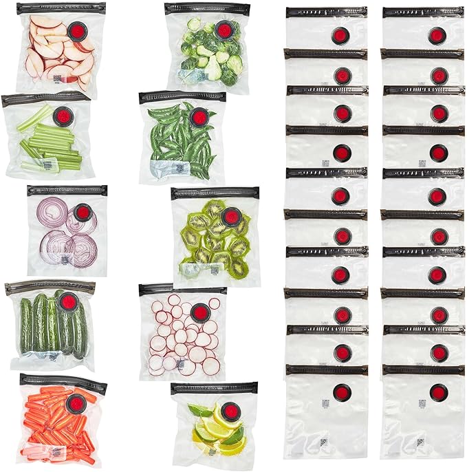 ZWILLING Fresh & Save 30-Piece Small Vacuum Sealer Bags, 1/2 Gallon Reusable Snack Bags, Meal Prep