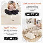 103'' Boneless Corduroy L Shaped Couch, 3 Seat Modular Sectional Deep Seat Sofa with Chaise Lounge, No Assembly Cloud Lounge Sleeper Sofa, White
