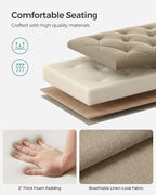 SONGMICS Storage Ottoman Bench, Foot Rest with Legs, 15.7 x 43.3 x 15.7 Inches, End of Bed Bench, Storage Chest, Load up to 660 lb, for Living Room, Bedroom, Entryway, Camel Brown ULSF088R01