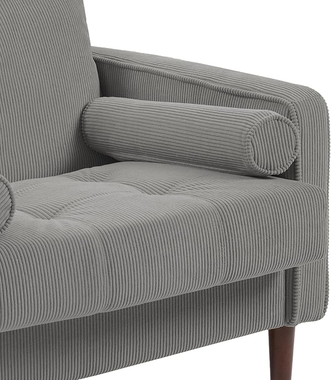 Oversized Accent Chair Set of 2, Corduroy Fabric Mid Century Modern Armchair with Large Seat for Living Room Bedroom Reading