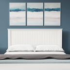 Glenwillow Home Wainscott Wood Panel Headboard in White - Queen Size