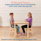 ECR4Kids 24in x 36in Rectangular Hardwood Table with 22in Legs, Kids Furniture, Antique White