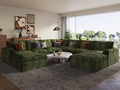EASE MOOSE Oversized Sectional Cloud Couch, 9-Seat Modular Boneless Sofa Set with Deep Seat, No-Assembly Chenille Sofa for Living Room, Green